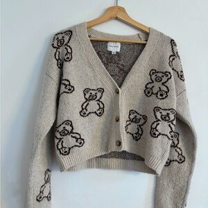 New Beige Teddy Bear Cardigan